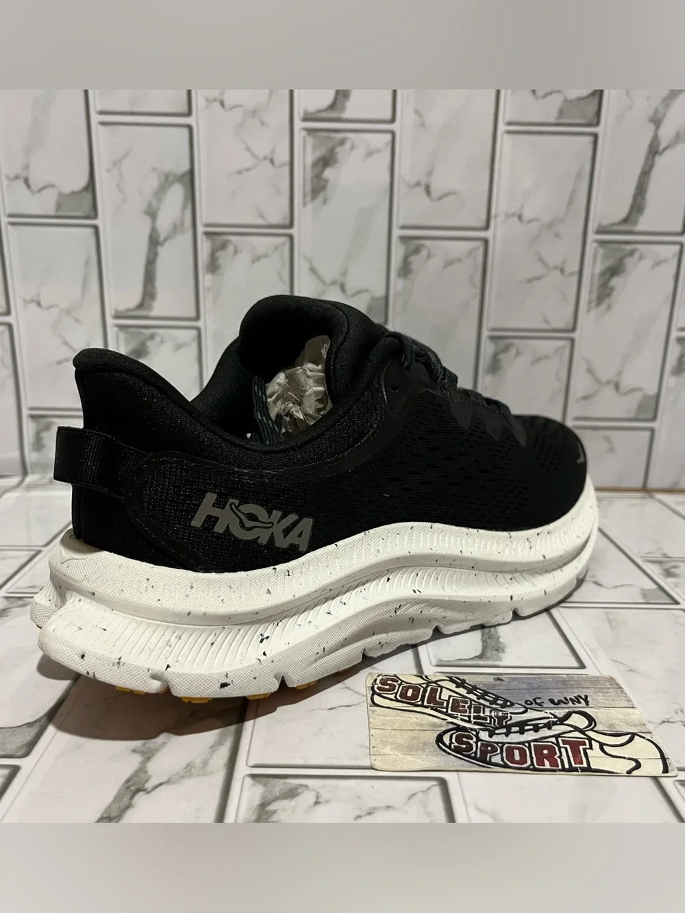New Hoka One One Kawana 2 Running Training Walking Shoes Black White Women 7 7.5